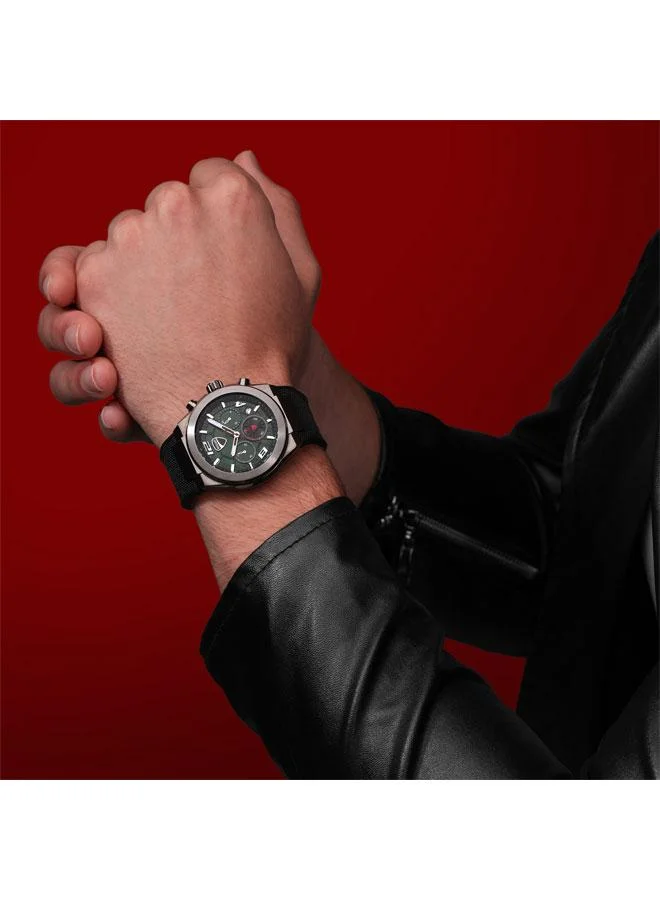 Ducati Green DT014 Green Dial Black Silicone-Nylon Strap Chronograph Watch for Men 41mm for Men | Best Price UAE