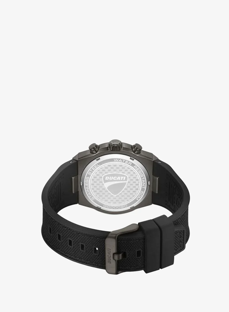 Ducati Green DT014 Green Dial Black Silicone-Nylon Strap Chronograph Watch for Men 41mm for Men | Best Price UAE