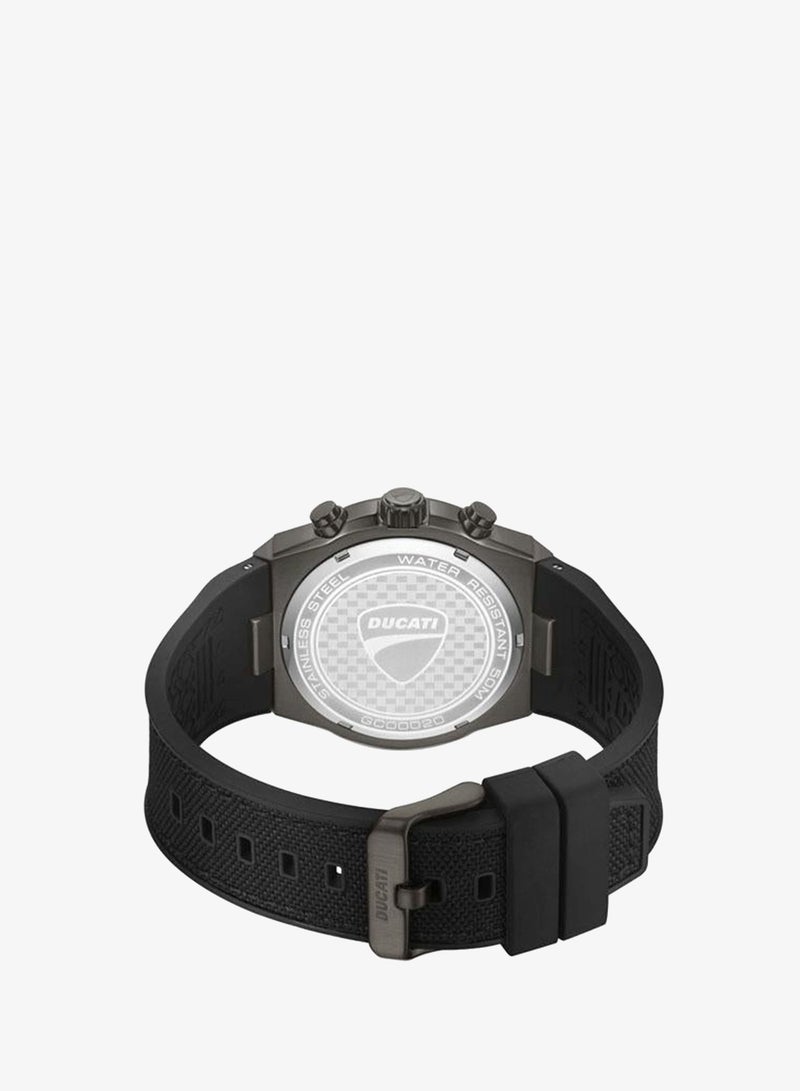Ducati DT014 Green Dial Black Silicone-Nylon Strap Chronograph Watch for Men 41mm - Image 3
