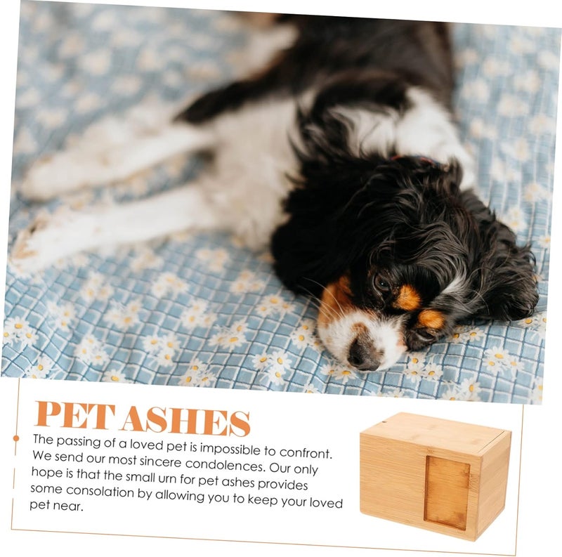 Totority Pet Cinerary Casket for Dogs and Cats Small Sturdy Ash Container Bamboo Urn for Pet Ashes - Image 2