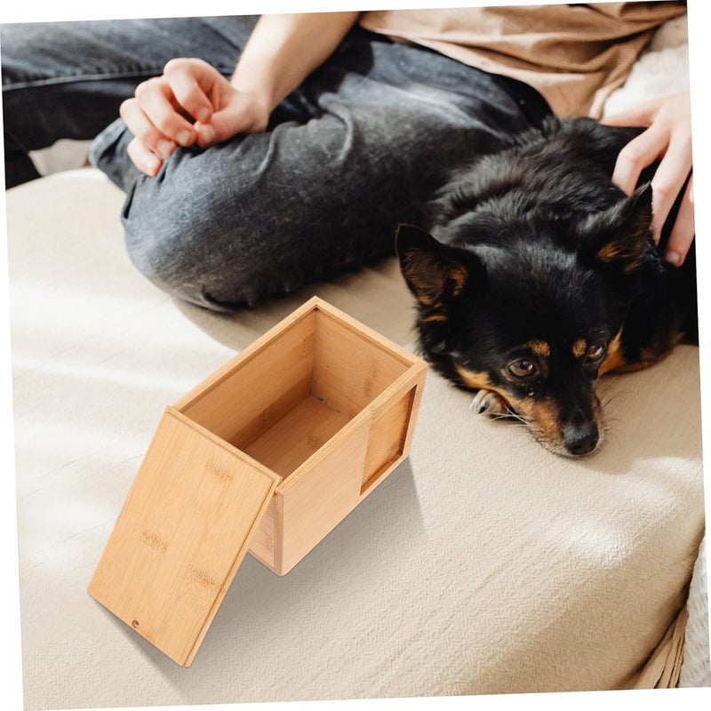 Totority Pet Cinerary Casket for Dogs and Cats Small Sturdy Ash Container Bamboo Urn for Pet Ashes - Image 4