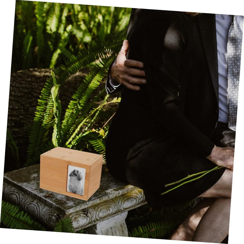 Totority Pet Cinerary Casket for Dogs and Cats Small Sturdy Ash Container Bamboo Urn for Pet Ashes - Image 5