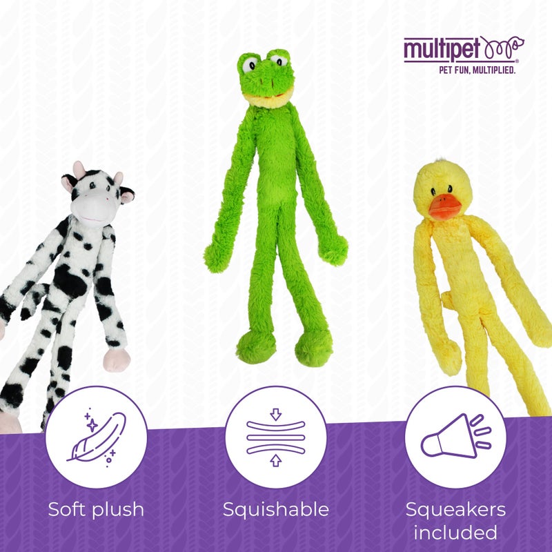 Multipet's Swinging Slevin XXL Oversized 30-Inch Green Frog Plush Dog Toy - Image 3