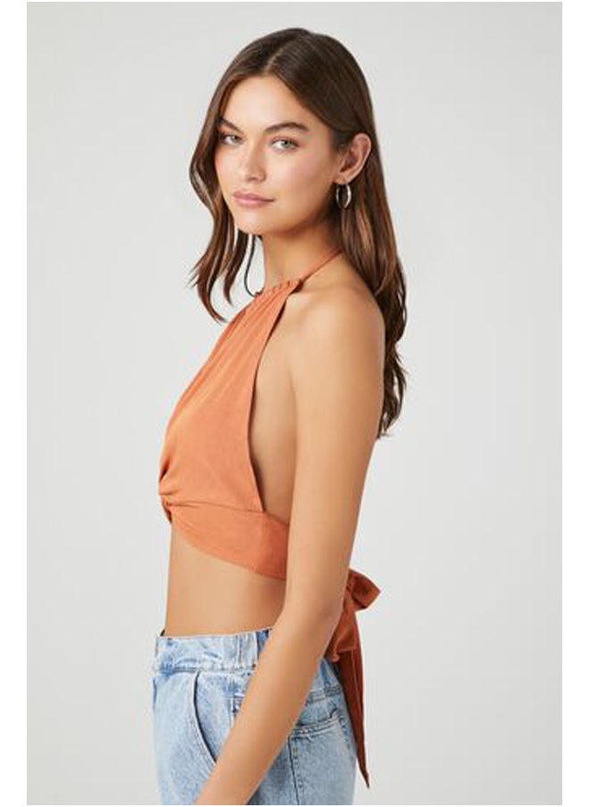 FOREVER 21 - Knotted Halter Crop Top - Image 1