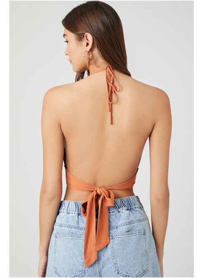 FOREVER 21 - Knotted Halter Crop Top - Image 1