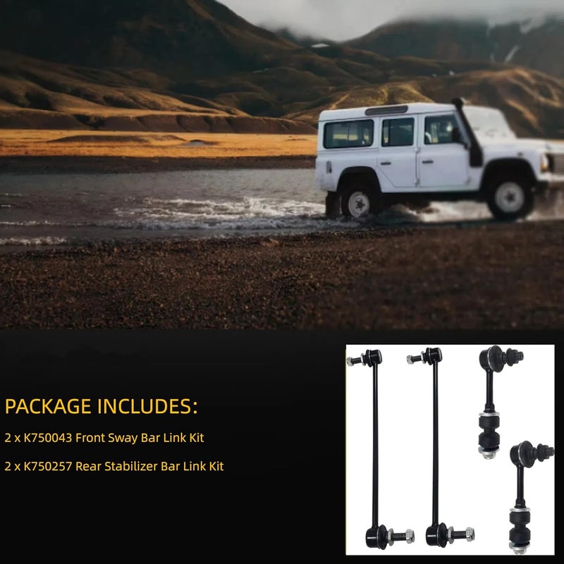 HHCM 4pc Front Rear Sway Bar Link Kit K750043 K750257 for RAV4 2006-2017 & 2018 2.5L, Front Rear Stabilizer Bar End Links for Lexus NX300h 2015-2019, NX200t 2015-2017, NX300 2018-2019 - Image 3