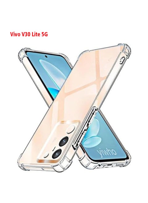 Vivo V30 Lite 5G Case,Ultra Slim Crystal Anti-Scratch Bumper Back Cover Flexible Soft TPU Anti-Fall Reinforced Corner Shockproof Transparent Phone Case for Vivo V30 Lite 5G (Clear)