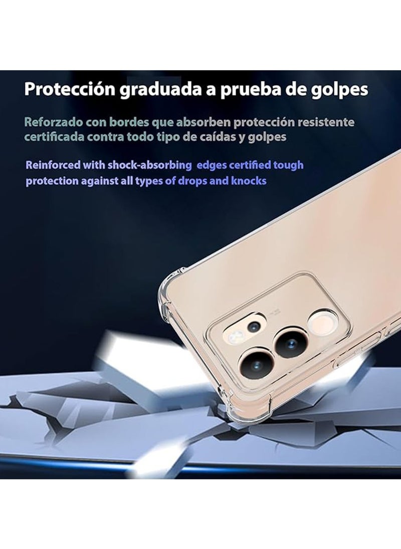 X-level - Vivo V30 Lite 5G Case,Ultra Slim Crystal Anti-Scratch Bumper Back Cover Flexible Soft TPU Anti-Fall Reinforced Corner Shockproof Transparent Phone Case for Vivo V30 Lite 5G (Clear) - Image 1
