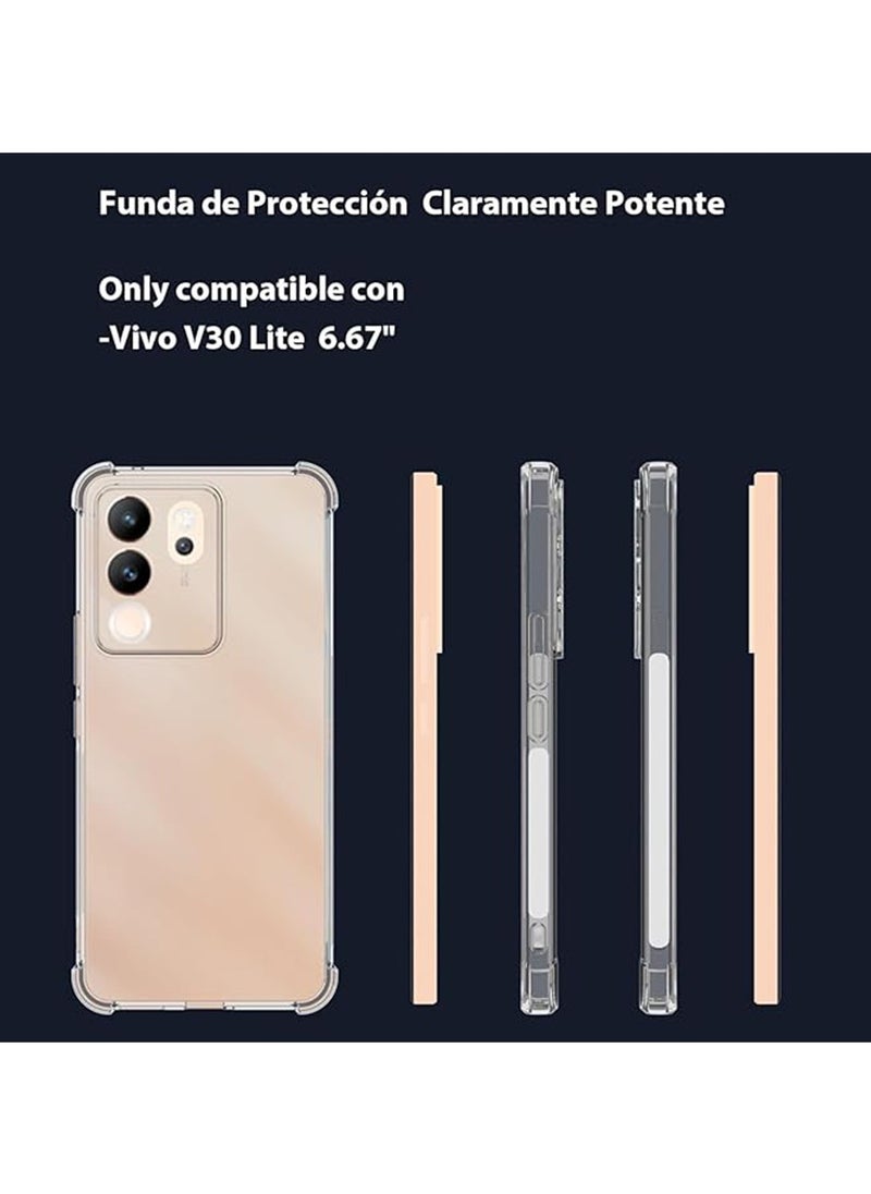 X-level - Vivo V30 Lite 5G Case,Ultra Slim Crystal Anti-Scratch Bumper Back Cover Flexible Soft TPU Anti-Fall Reinforced Corner Shockproof Transparent Phone Case for Vivo V30 Lite 5G (Clear) - Image 1