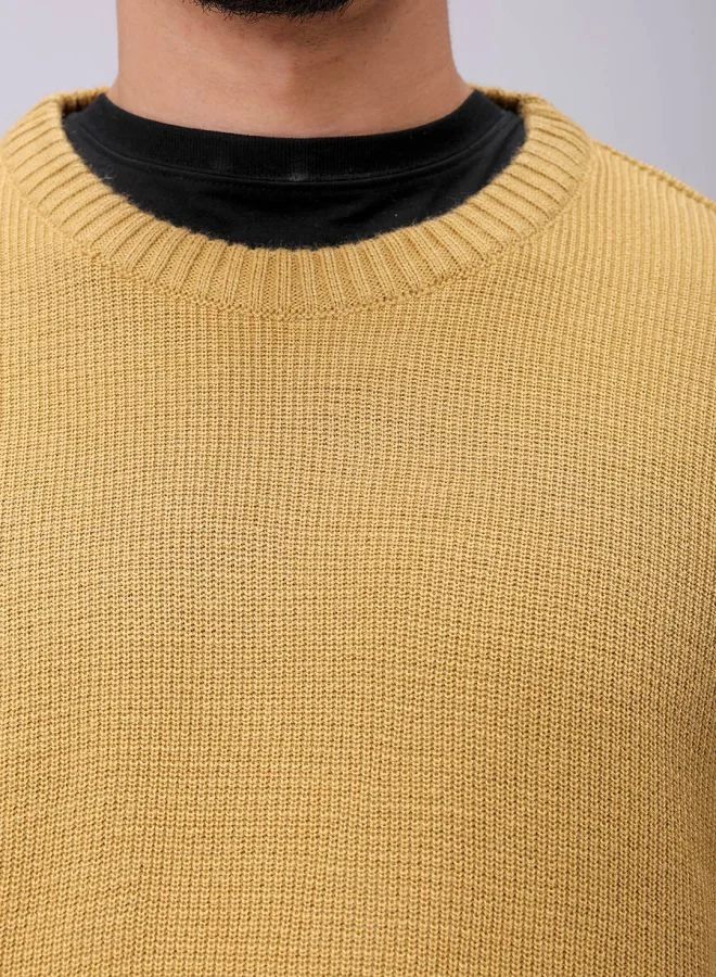 The Indian Garage Co Men Oversized Solid Crew Neck Sweater