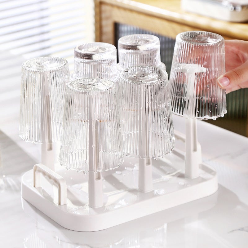 Water Cup Rack Tea Cup Artifact Household Storage Rack Tea Set Storage Drain Tray Desktop Storage Coffee Cup Rack - Image 5