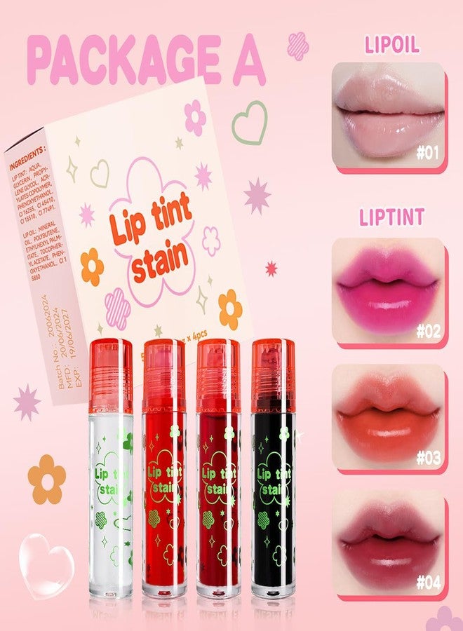 Tiejdhr 4PCS Rolling Ball Lip Oil Set, Long Lasting Hydrating & Moisturizing Lip Gloss Set for Kids Lip care, Transparent Lip Gloss for Dry and Chapped Lips (Set A, 0.16 Oz/Pcs) - Image 2