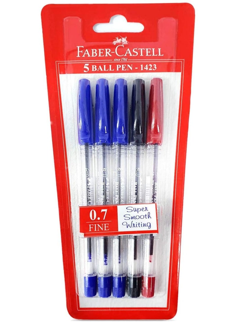 FABER-CASTELL 5-Piece Ball Pen Multicolor - Image 1