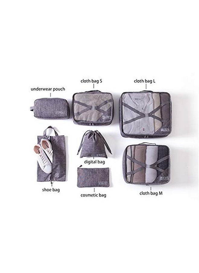 Styleys Polyester Blend Travel Organizer Packing Cubes Luggage Organiser Garment Storage Bags With Shoe Bag (Set Of 7, Grey - S11093) - pzsku/Z1AC0BDF729BE2F02ED81Z/45/_/1738306120/d0b68aac-c226-40ab-ad44-c61d0d90c599