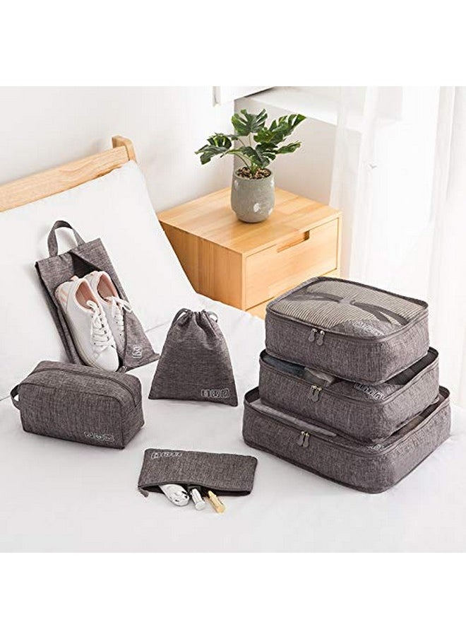 Styleys Polyester Blend Travel Organizer Packing Cubes Luggage Organiser Garment Storage Bags With Shoe Bag (Set Of 7, Grey - S11093) - pzsku/Z1AC0BDF729BE2F02ED81Z/45/_/1738306166/1b66c848-476e-4536-b843-24a2fd60a987