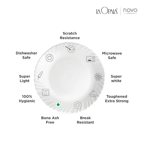 La Opala, Novo Collection Opal Glass Crockery | Coffee Mug Grace Medium, Set of 6 | Aqua Spray, 250 ml | for Tea & Coffee | Microwave Safe | 100% Vegetarian | Extra Strong | Super Light & White - Image 3