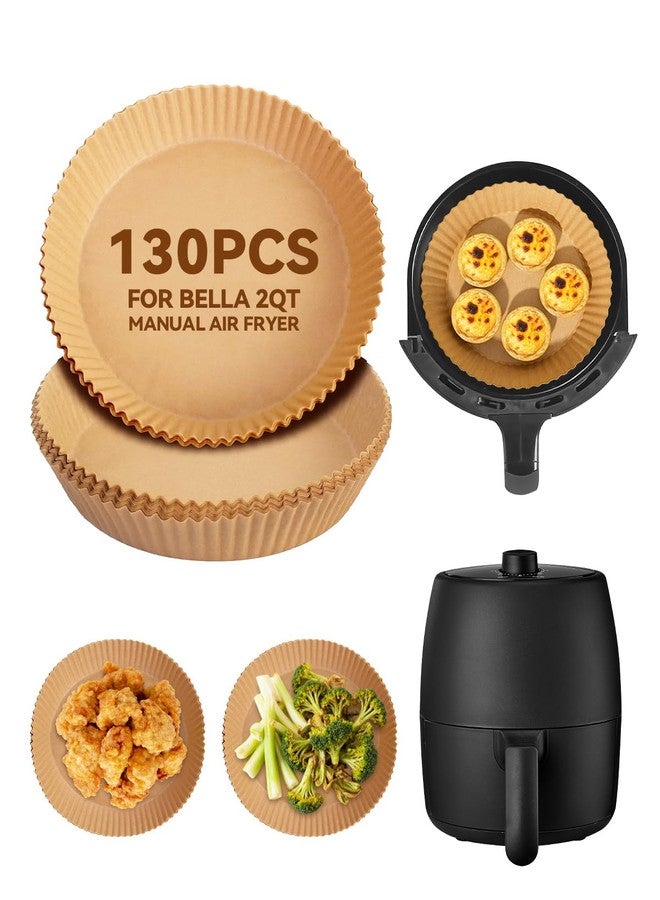 MMH 130PCs Airfryer Paper Liners for Bella 2QT Manual Air Fryer, Non Stick Disposable Airfryer Round Parchment-Paper Small Liner, Food Grade Air-Fryer Accessories Free of Bleach - Image 1