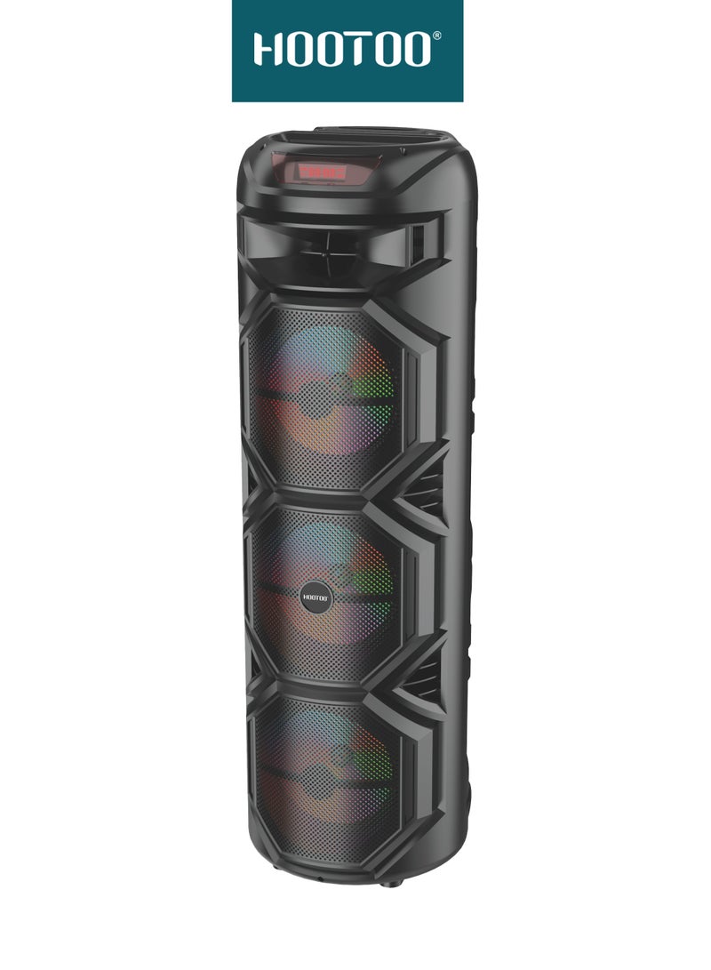 هوتو سبيكر مكبر صوت HT-SP004 للحفلات يعمل بالبلوتوث و بريموت تحكم وصوت قوي وواضح مزود بأضواء مبهرة يدعم الذاكرة الخارجية SD card مناسب للرحلات والتجمعات والمناسبات يعمل بالشحن من هوتو - Image 3