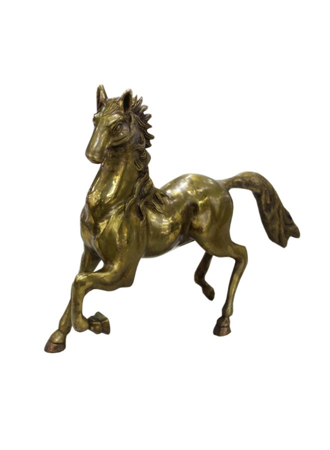 تمثال حصان صغير الحجم من النحاس الأصفر العتيق، قطعة ديكور منزلية، يجلب الحظ السعيد والنجاح والازدهار. - Image 3