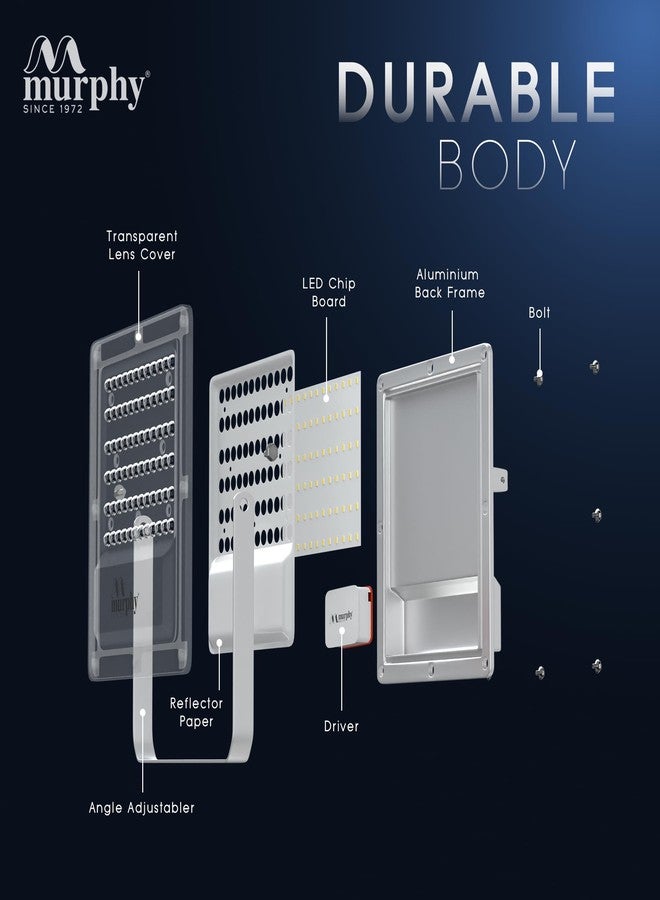 مورفي مصباح مورفي لينس موديل 50 واط LED مقاوم للماء مع تشغيل/إيقاف تلقائي، مزود بمستشعر ضوء نهاري/ليلي: عبوة من قطعة واحدة (أبيض بارد معتمد من BIS) - Image 5