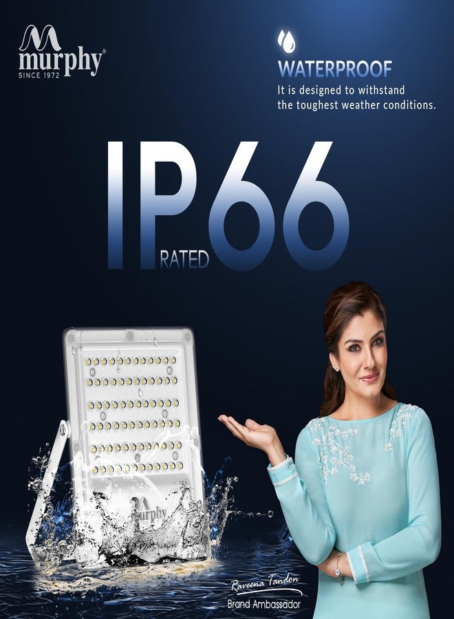 مورفي مصباح مورفي لينس موديل 50 واط LED مقاوم للماء مع تشغيل/إيقاف تلقائي، مزود بمستشعر ضوء نهاري/ليلي: عبوة من قطعة واحدة (أبيض بارد معتمد من BIS) - Image 4