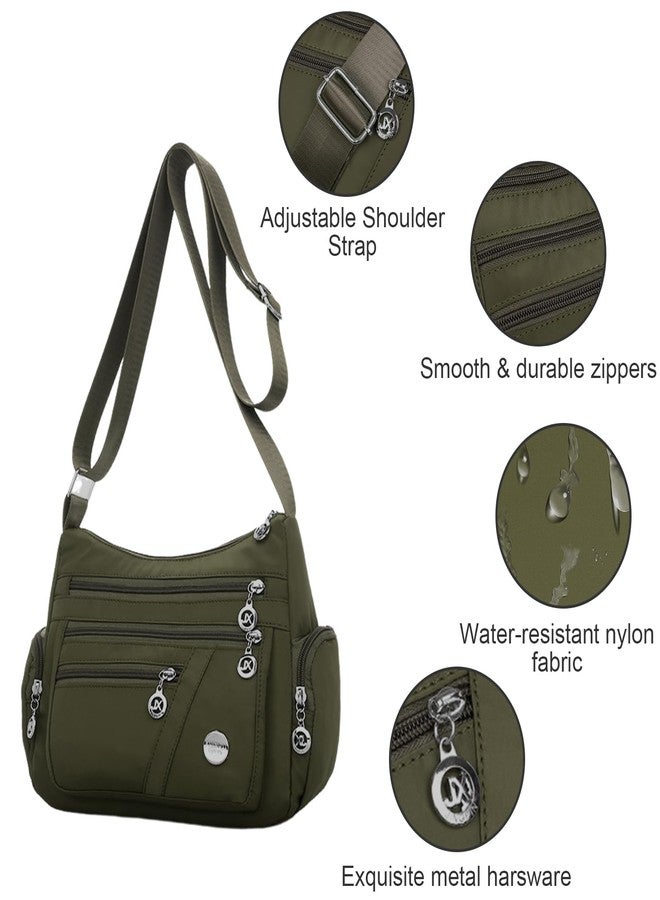 LassZone Nylon Crossbody Bags for Women Waterproof Shoulder Bag Lightweight Travel Handbag Multi Pocket Messenger bag Satchel Purse Shoulder Bag Purse - Image 4