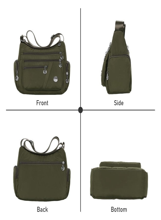 LassZone Nylon Crossbody Bags for Women Waterproof Shoulder Bag Lightweight Travel Handbag Multi Pocket Messenger bag Satchel Purse Shoulder Bag Purse - Image 3