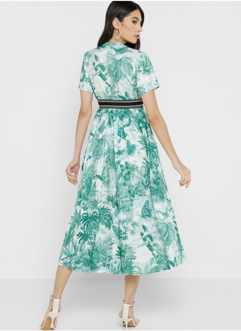 ELLA Printed A-Line Dress  - Image 2
