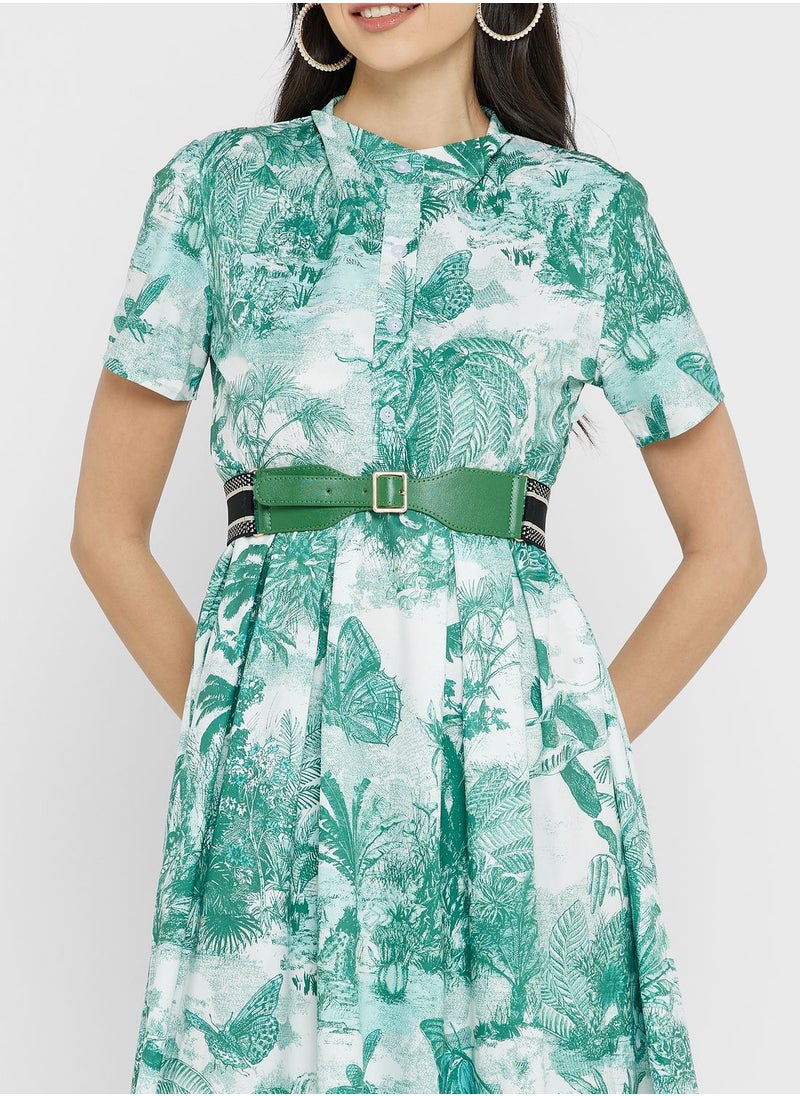 ELLA Printed A-Line Dress  - Image 3