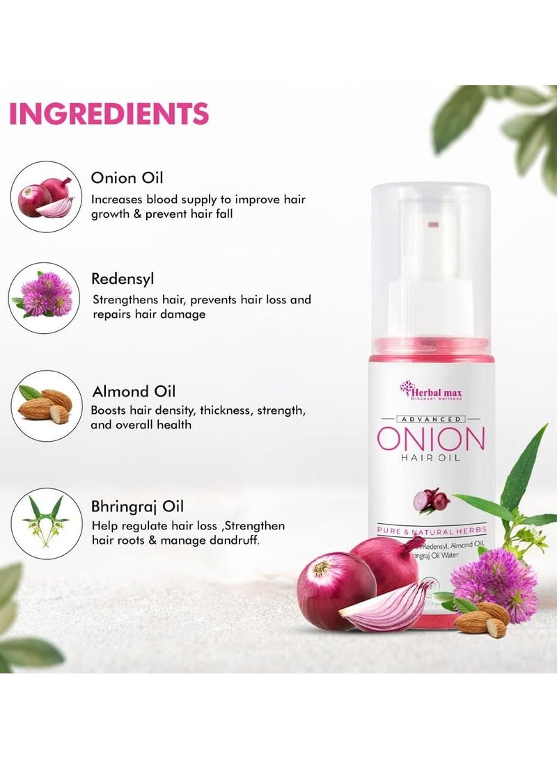 Herbal max Advance Onion Seed Hair Oil for Silky and Strong Hair 100ml - Image 4