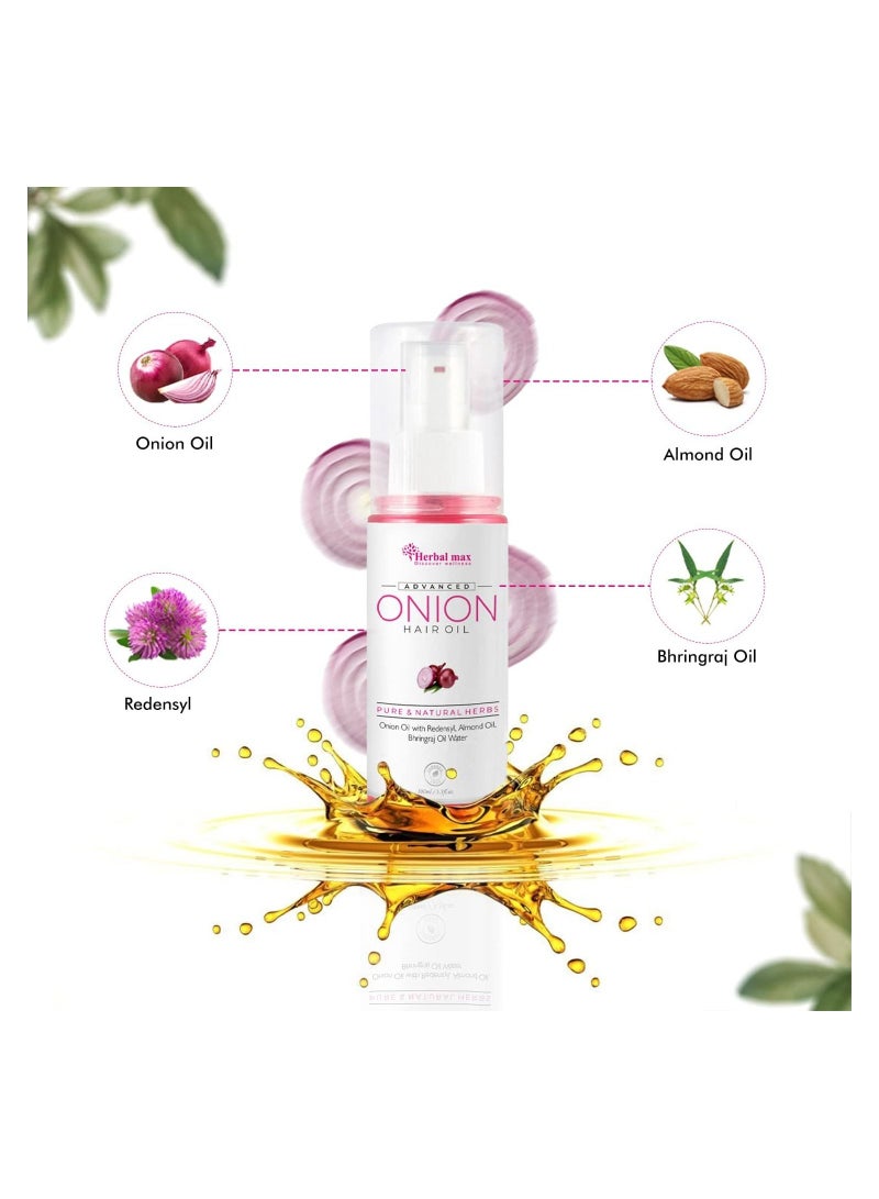 Herbal max Advance Onion Seed Hair Oil for Silky and Strong Hair 100ml - Image 3
