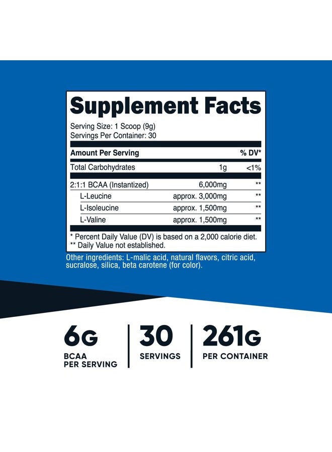 Nutricost BCAA Powder (Pineapple, 30 Servings) - Optimal 2:1:1 Ratio - Image 2