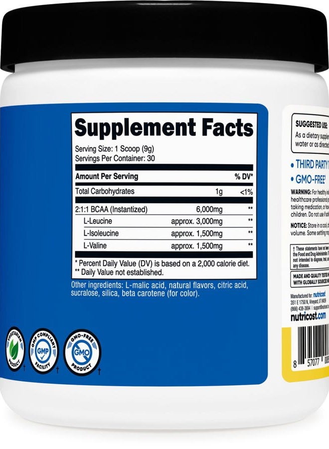 Nutricost BCAA Powder (Pineapple, 30 Servings) - Optimal 2:1:1 Ratio - Image 5