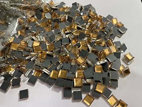 OMX OMX LCD Mosaic Mirror Pcs for Embroidery Craft Making Diamond Cut On Sides 7mm Square Shape Total 576 Pc Bronze Copper  - Image 3