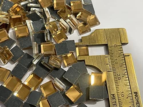 OMX OMX LCD Mosaic Mirror Pcs for Embroidery Craft Making Diamond Cut On Sides 7mm Square Shape Total 576 Pc Bronze Copper  - Image 5