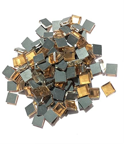 OMX OMX LCD Mosaic Mirror Pcs for Embroidery Craft Making Diamond Cut On Sides 7mm Square Shape Total 576 Pc Bronze Copper  - Image 1