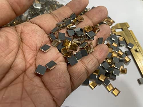 OMX OMX LCD Mosaic Mirror Pcs for Embroidery Craft Making Diamond Cut On Sides 7mm Square Shape Total 576 Pc Bronze Copper  - Image 4
