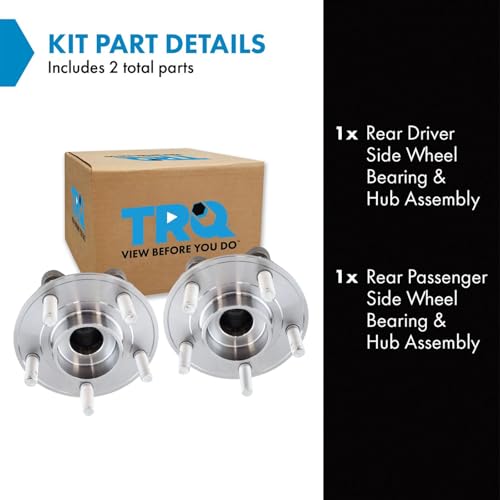 TRQ 2 Piece Rear Wheel Bearing & Hub Assembly Set Compatible with 2014-2020 Ford Fusion 2019-2020 Police Responder Hybrid SSV Plug-in Hybrid 2014-2016 Lincoln MKZ - Image 2