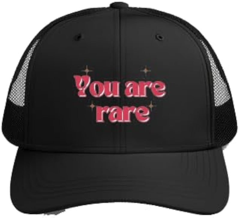 You are rare Plain unisex baseball cap Black