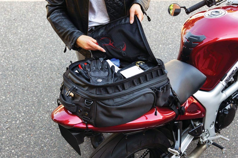 Kuryakyn 5214 Momentum Roamer Tail Bag Motorcycle Travel Luggage: Weather Resistant Rear Fender/Passenger Seat/Trunk/Rack Bag with Straps, Black - Image 5