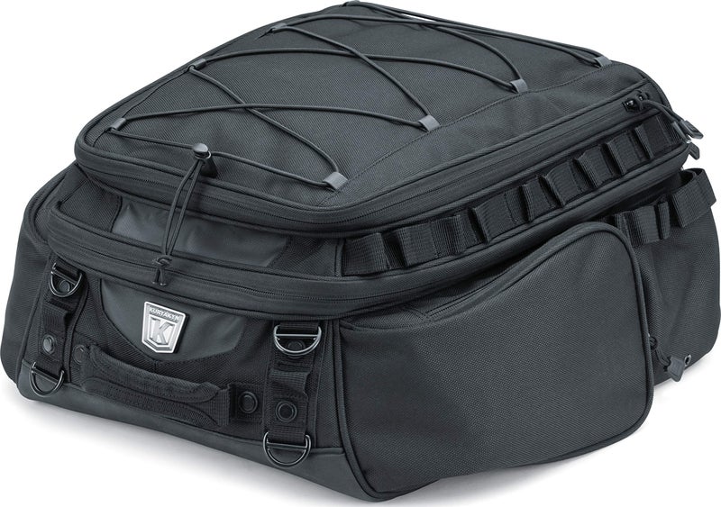 Kuryakyn 5214 Momentum Roamer Tail Bag Motorcycle Travel Luggage: Weather Resistant Rear Fender/Passenger Seat/Trunk/Rack Bag with Straps, Black - Image 2
