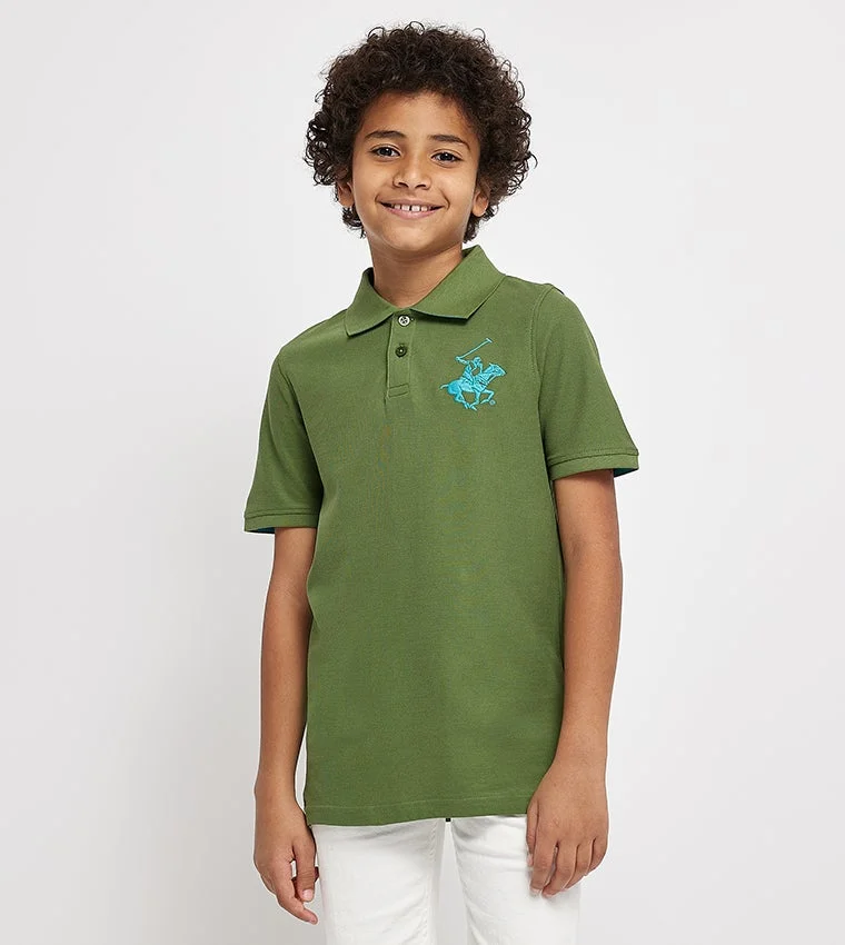 Logo Embroidered Short Sleeves Polo T-Shirt