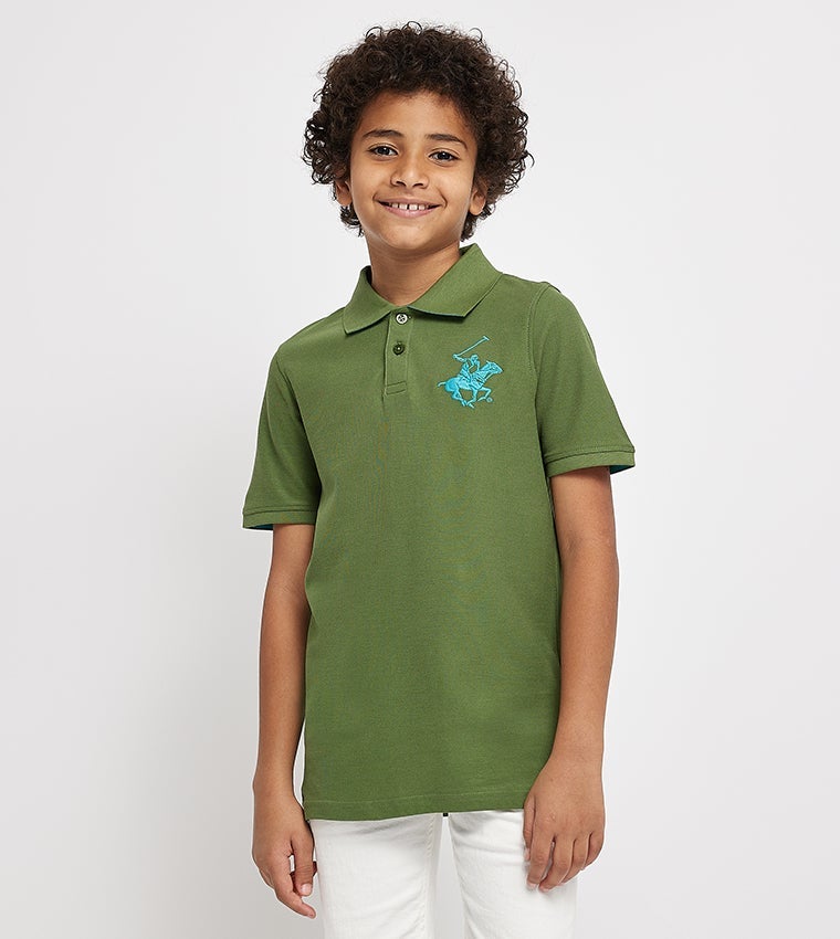 Logo Embroidered Short Sleeves Polo T-Shirt