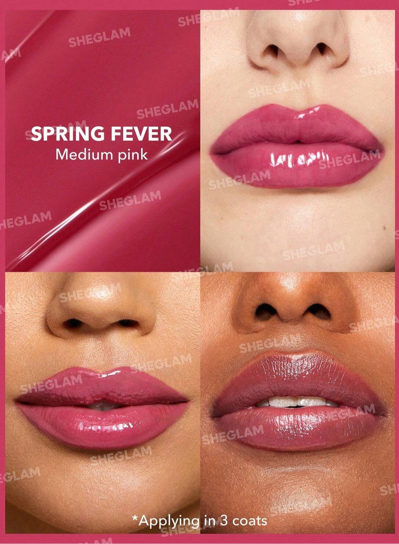 SHEGLAM Pout-Perfect Shine Lip Plumper - Spring Fever Pink - Image 3