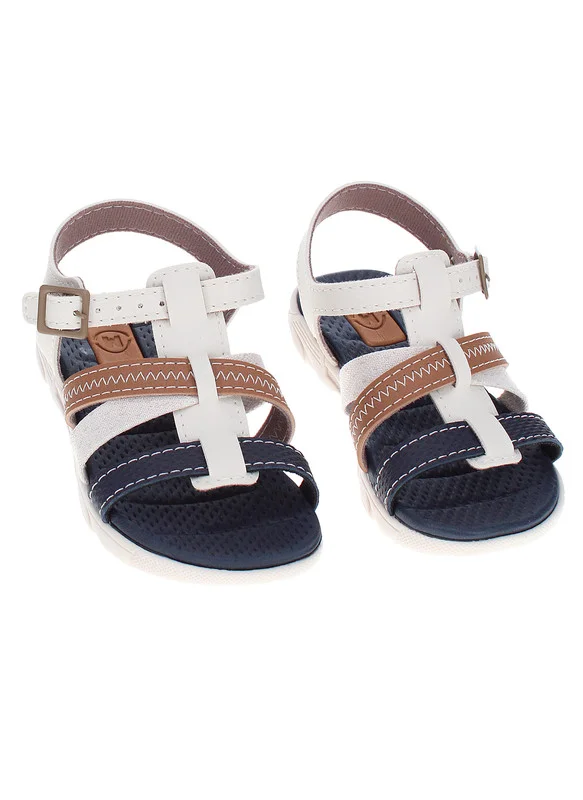 موليكينهو Molekinho Infant Boys Sandals With Back Strap Off White | Made In Brazil