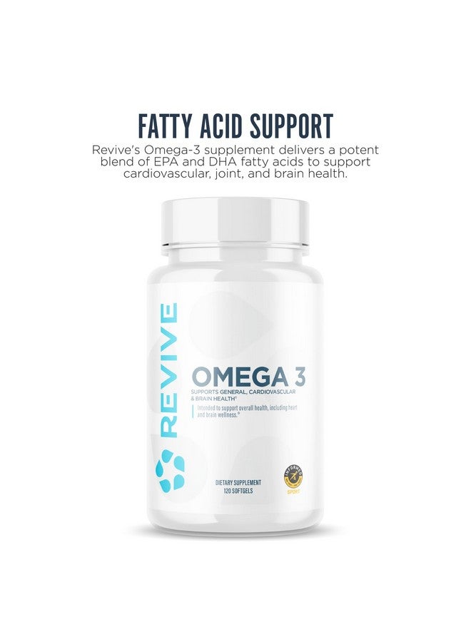 Revive MD Omega 3 Fish Oil Supplements for Men & Women - Omega 3 Softgels with EPA & DHA Fatty Acids for Healthy Skin & Joints, Heart & Brain Support - Vegan-Friendly, Gluten-Free - 120 Softgels - Image 2