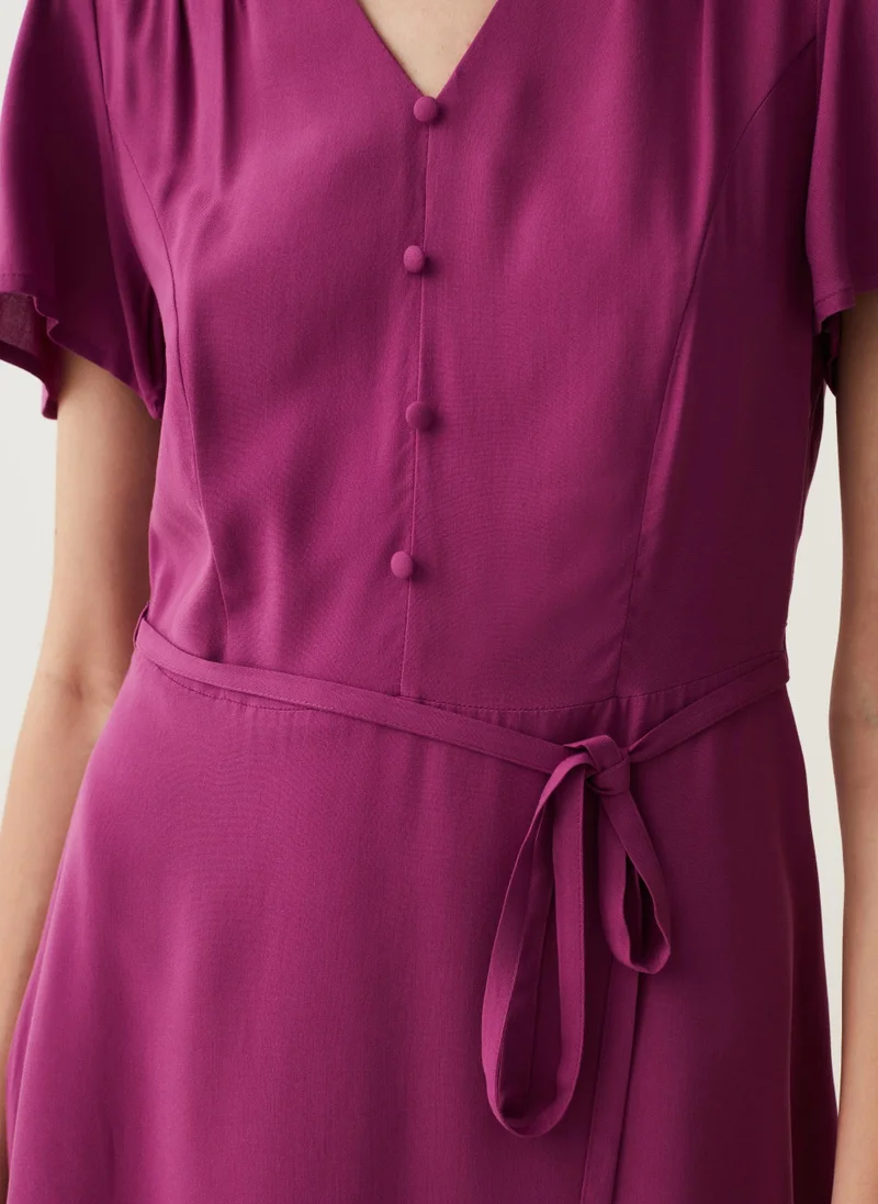 Ovs Short dress in viscose with V neck