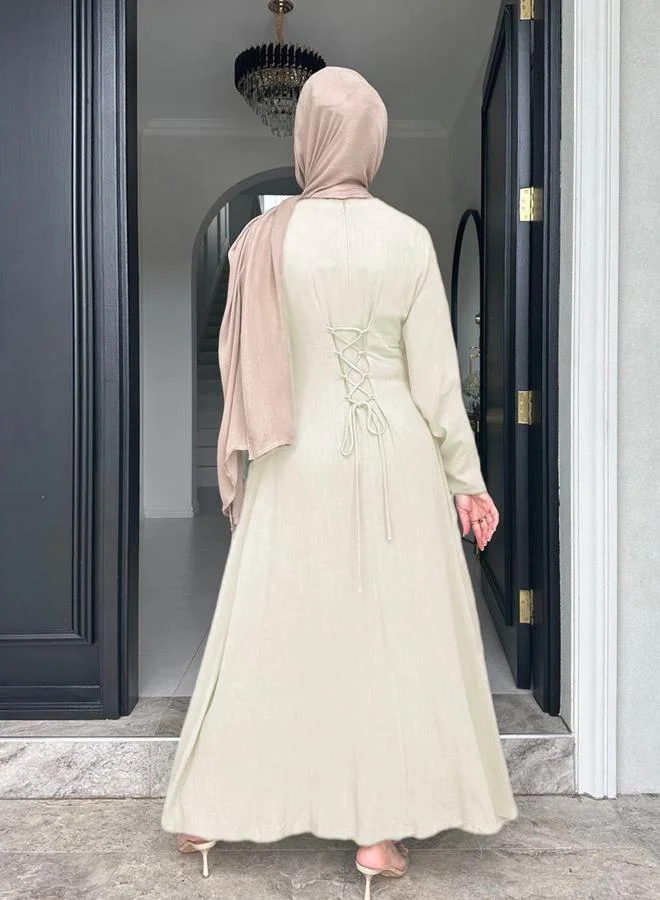 تايك تو فستان طويل بحافة واسعة وأكمام طويلة