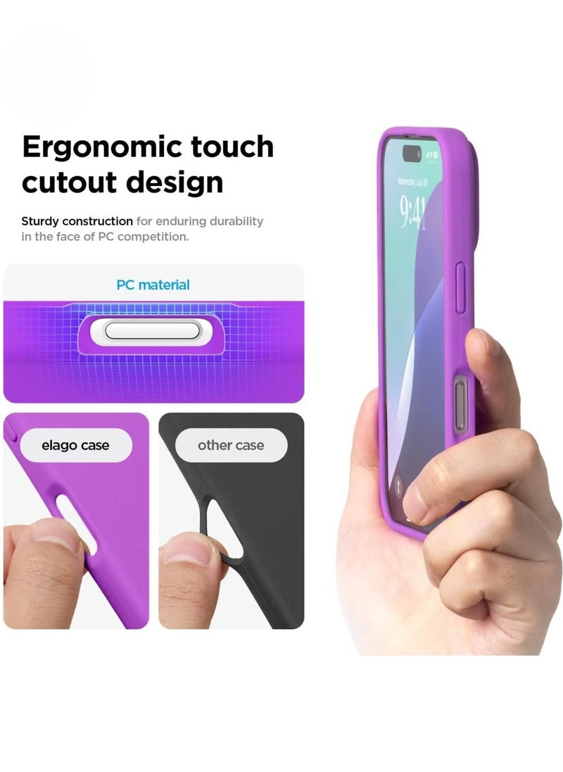 Raxoom Neon Purple iPhone 16 Pro Case – Slim Shockproof Full Body Protection with Soft Microfiber Lining, Scratch-Resistant - Image 4