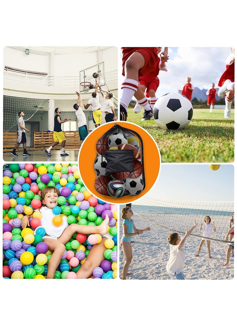 SOLARAE Mesh Ball Bags, Heavy Duty Sports Ball Bag with Adjustable Strap, Drawstring Extra Large Soccer Ball Bag Work for Coach, Basketball,Football, Volleyball,BaseBall and Swimming Gears - Image 4